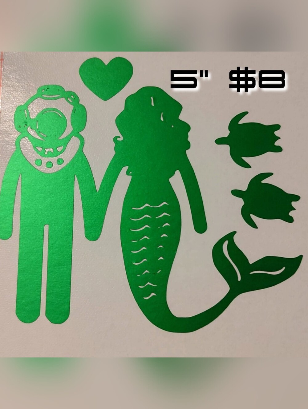 Matte Metallic Green Mermaid Family Decal